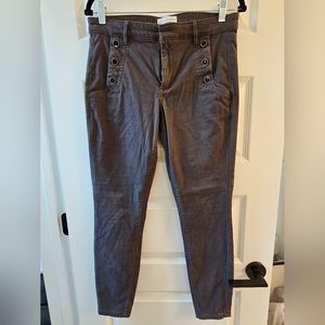 Loft Women's Skinny Ankle Pants with button detail pockets - Grey - Size 6/28
